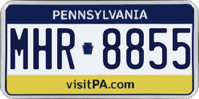 PA license plate MHR8855