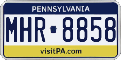 PA license plate MHR8858