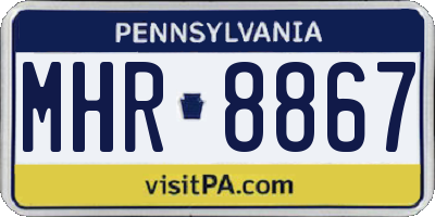 PA license plate MHR8867
