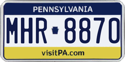 PA license plate MHR8870