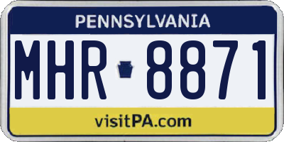 PA license plate MHR8871