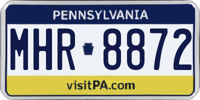 PA license plate MHR8872