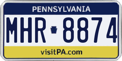 PA license plate MHR8874