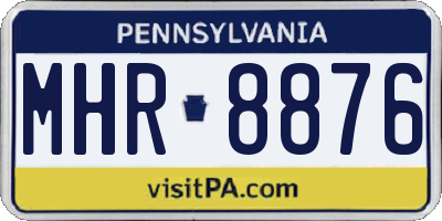 PA license plate MHR8876