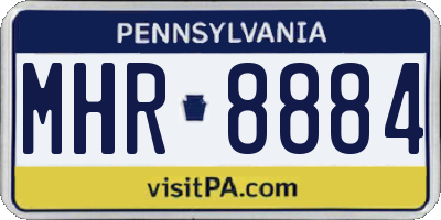 PA license plate MHR8884