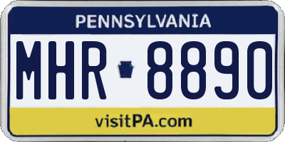 PA license plate MHR8890