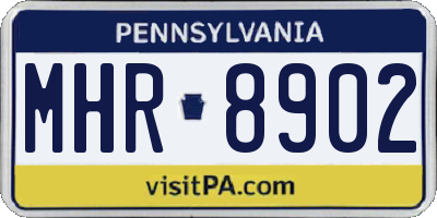 PA license plate MHR8902