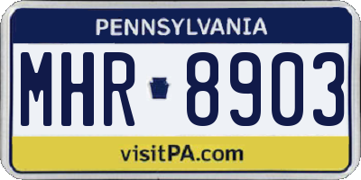 PA license plate MHR8903