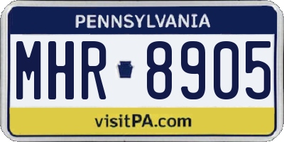 PA license plate MHR8905