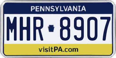 PA license plate MHR8907
