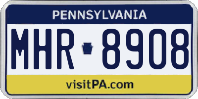 PA license plate MHR8908
