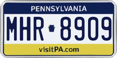 PA license plate MHR8909