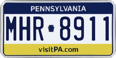 PA license plate MHR8911