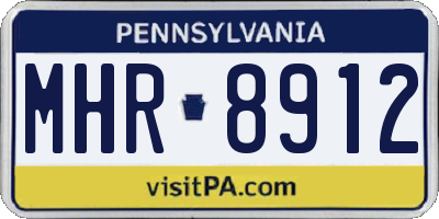 PA license plate MHR8912