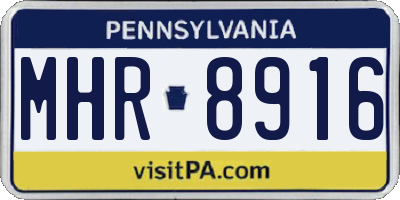 PA license plate MHR8916
