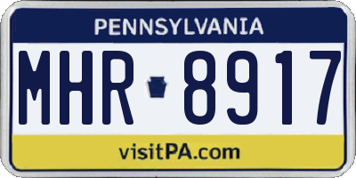 PA license plate MHR8917