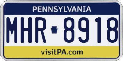 PA license plate MHR8918