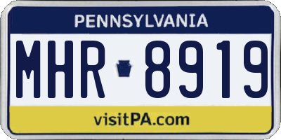 PA license plate MHR8919