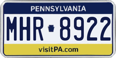 PA license plate MHR8922