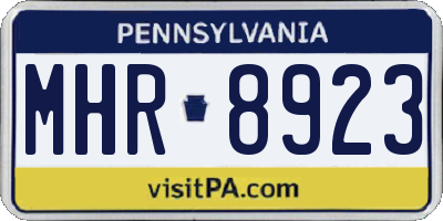 PA license plate MHR8923