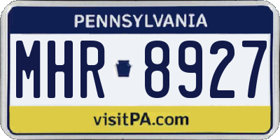 PA license plate MHR8927