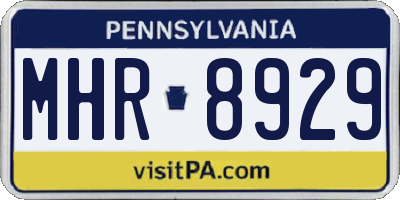 PA license plate MHR8929