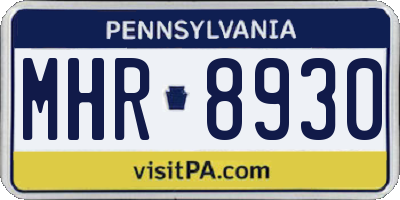 PA license plate MHR8930