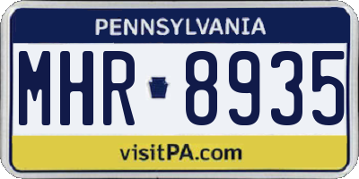 PA license plate MHR8935