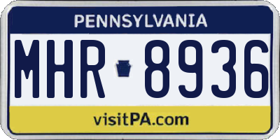 PA license plate MHR8936