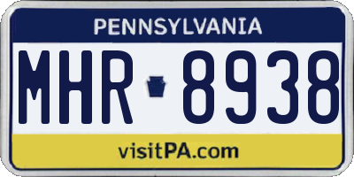 PA license plate MHR8938