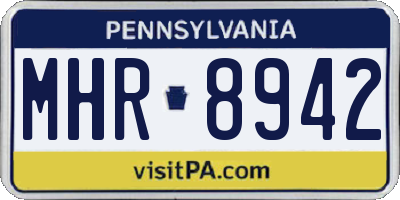 PA license plate MHR8942
