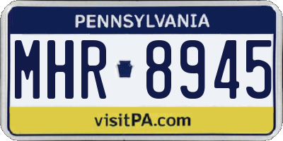 PA license plate MHR8945