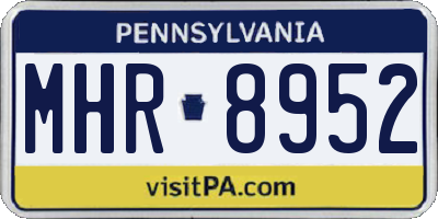 PA license plate MHR8952
