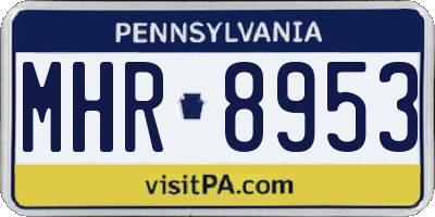 PA license plate MHR8953