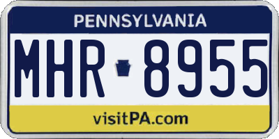 PA license plate MHR8955
