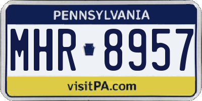 PA license plate MHR8957