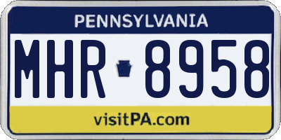 PA license plate MHR8958