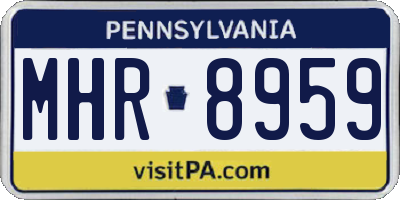 PA license plate MHR8959
