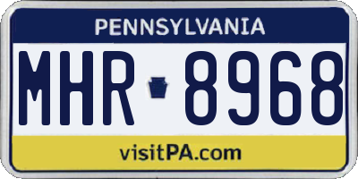 PA license plate MHR8968