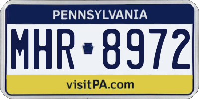 PA license plate MHR8972