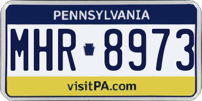 PA license plate MHR8973