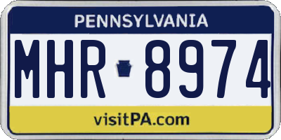 PA license plate MHR8974