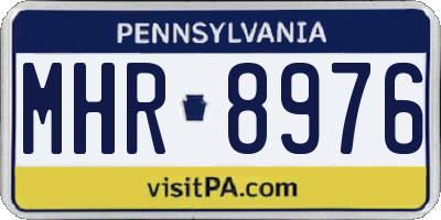 PA license plate MHR8976