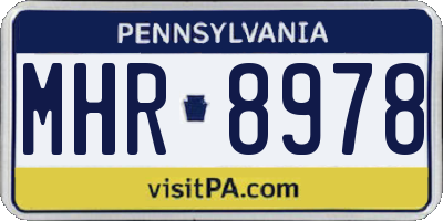 PA license plate MHR8978