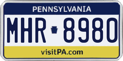 PA license plate MHR8980