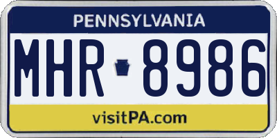 PA license plate MHR8986