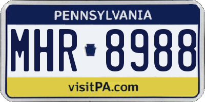 PA license plate MHR8988