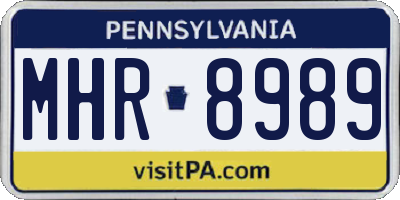 PA license plate MHR8989