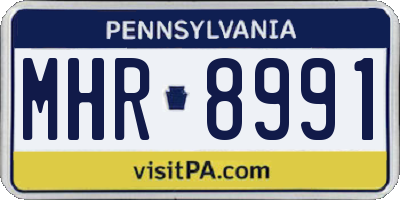 PA license plate MHR8991