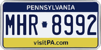 PA license plate MHR8992